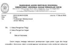 Direktorat Jenderal Badan Peradilan Umum (Ditjen Badilum) Mahkamah Agung mengeluarkan surat edaran (SE)