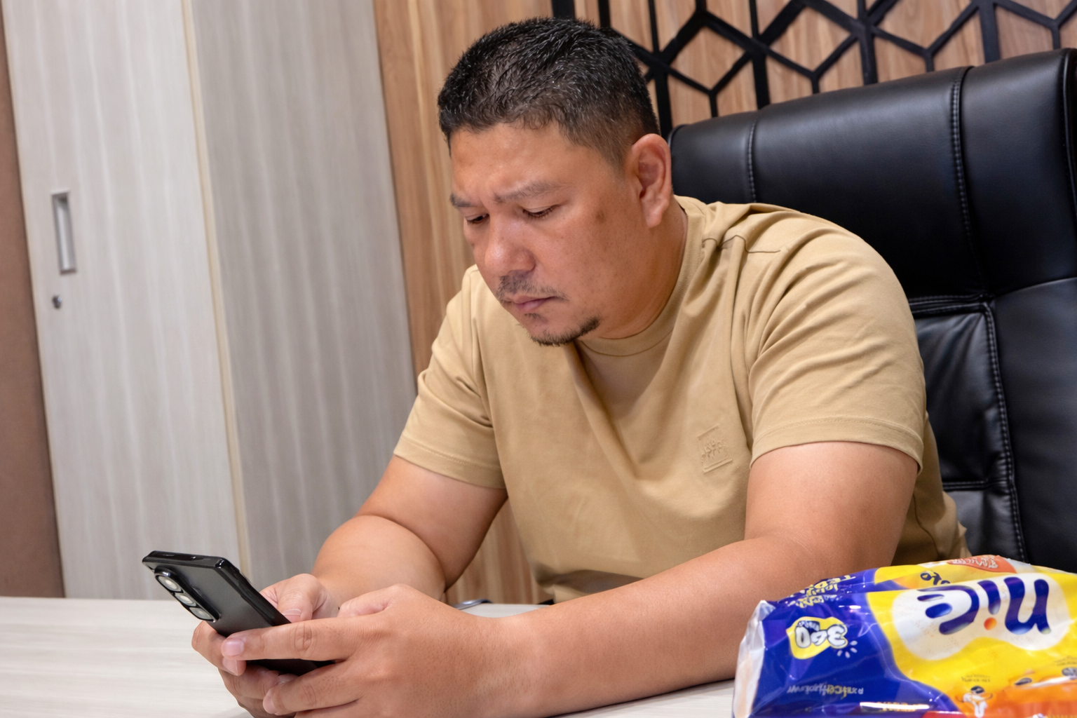 AKBP Harry Azhar, S.H., S.Ik., M.H., in a documented moment. A mid-ranking Indonesian police officer known for his measured firmness, integrity in law enforcement, and a human-centered approach in serving the community.