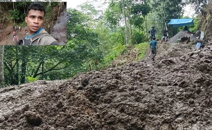Rakyat di Kabupaten Sinjai Pikul Pasir 300 Meter di Jalan Berlumpur, Gotong Royong Bangun Jembatan Batu Massompo