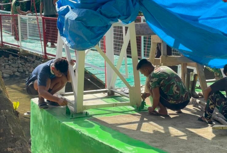 Progres Pembangunan Jembatan Gantung Sungai Hou Mines 5 Persen