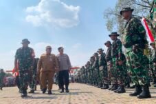 Apel kesiapsiagaan penanggulangan kebakaran hutan dan lahan yang digelar Kodim 0728/Wonogiri bersama Pemerintah Kabupaten Wonogiri di Alun-alun Giri Krida Bakti. (Foto/Agus/Insert Rakyat).