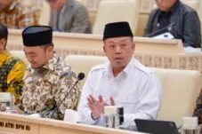 Foto Menteri ATR/BPN Nusron Wahid saat melaporkan realisasi anggaran Kementerian ATR/BPN di Gedung DPR RI Jakarta.