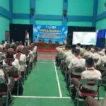 Siswa baru SMK Binawiyata Sragen mengikuti pembekalan wawasan kebangsaan dan bela negara dalam kegiatan MPLS.