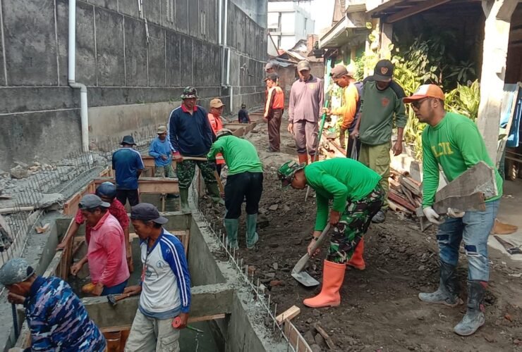 Satgas TMMD Kebut Perbaikan Saluran Air di Serengan
