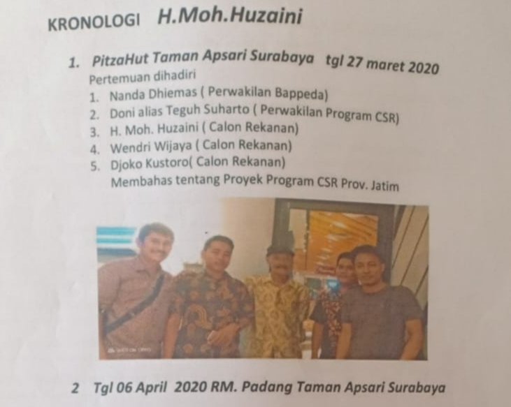 Huzaini Ungkap Awal Dugaan Penipuan Proyek CSR Bappeda Jatim, Berawal dari Pertemuan di Surabaya