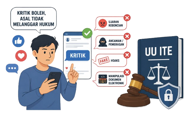 Ketua Mahkamah Agung Ingatkan Batas Kritik di Media Sosial dan UU ITE. (Ketenangan foto Ilustrasi edukasi tentang kritis dan UU ITE).