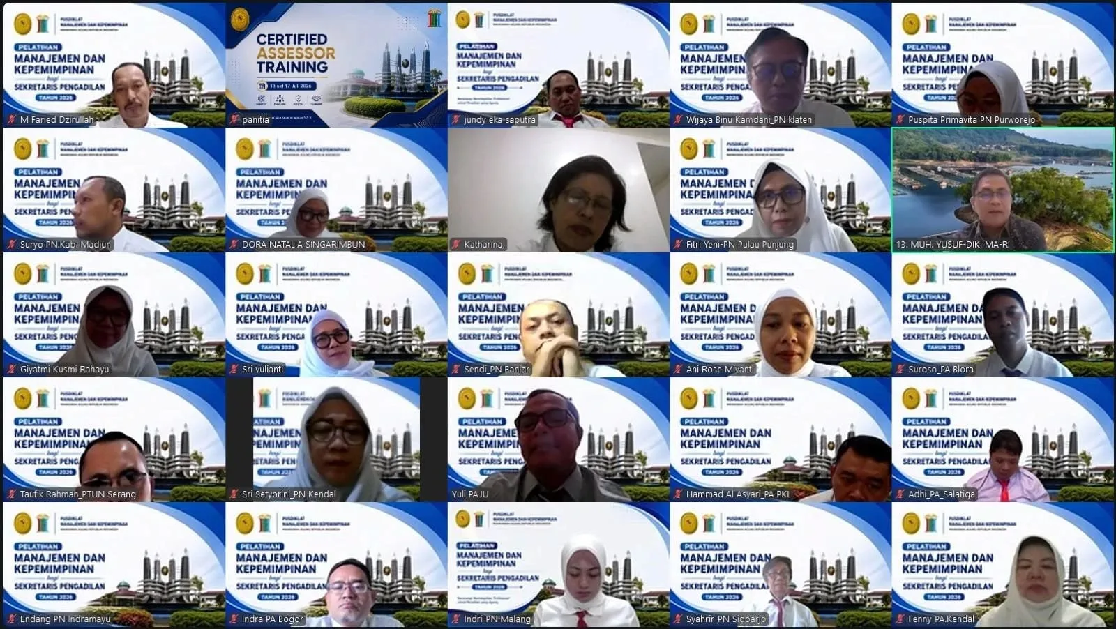 Diklat Sekretaris Pengadilan Tahun 2026 yang diikuti 40 sekretaris pengadilan dari empat lingkungan peradilan di bawah Mahkamah Agung RI.