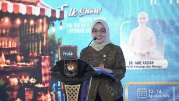 Keterangan foto: Sri Purwaningsih saat menutup Festival Bazar Kemendagri 2026 di Jakarta, Jumat (14/8/2026).