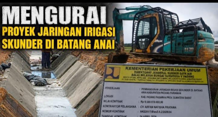 Pembangunan jaringan irigasi sekunder D.I. Batang Anai di Padang Pariaman