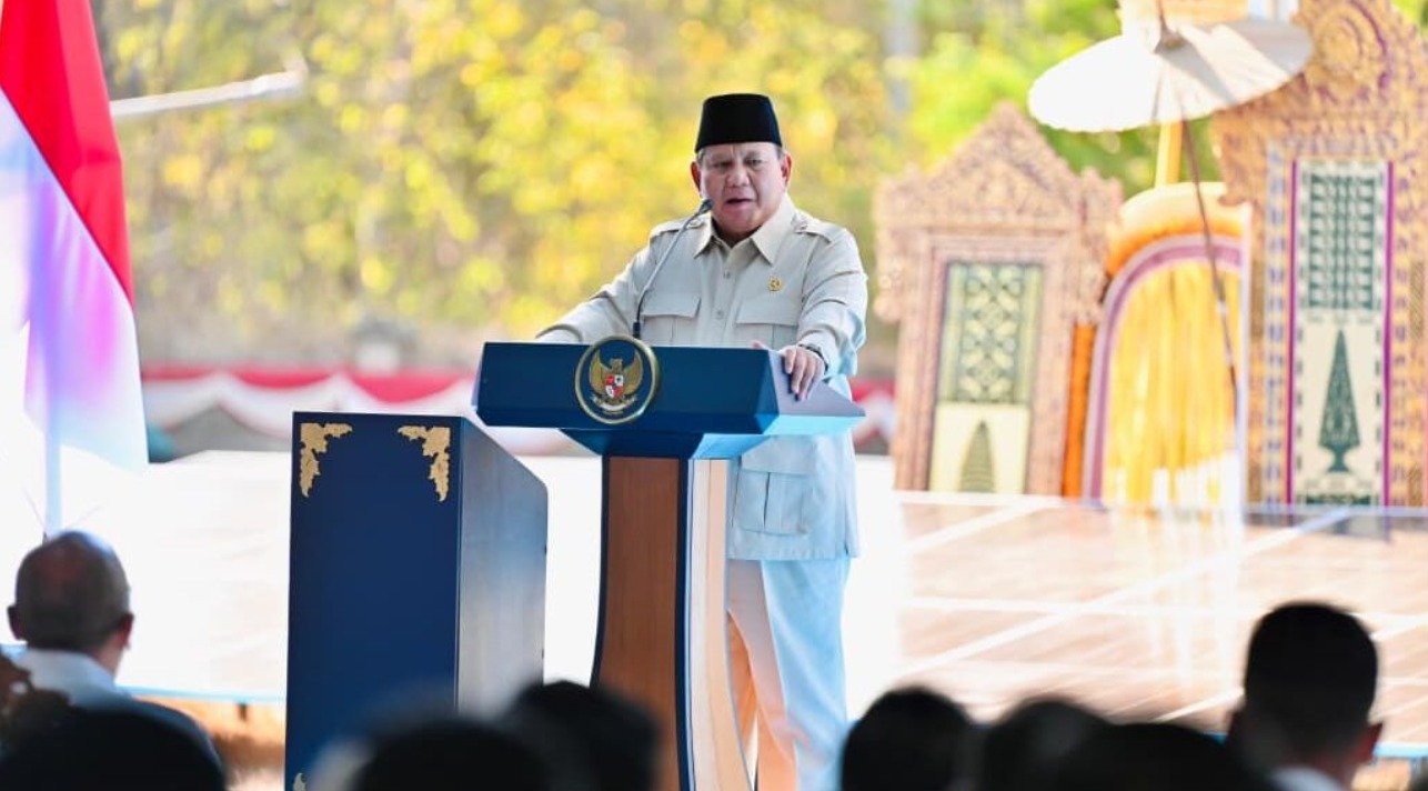 Presiden Prabowo menyampaikan pesan Maulid Nabi saat peluncuran PLTS di Jembrana.
