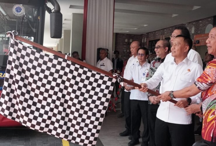 Peluncuran layanan angkutan antarmoda rute Balikpapan–IKN di Pelabuhan Semayang, Balikpapan, Kalimantan Timur, Kamis (27/8/2026). Sumber foto: Ditjen Perhubungan Darat.