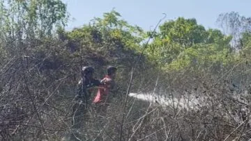 Api Nyaris Lahap Tiga Perumahan, Damkar Bergerak
