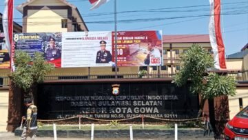 Tampak depan Kantor Polresta Gowa. Foto Azhari/InsertRakyat.com. (6 Juli 2026).