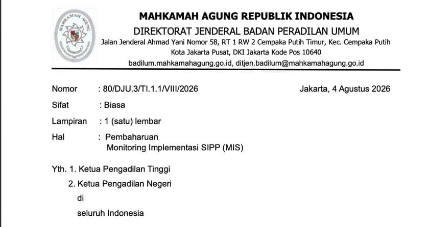 7 Hari, Badilum Minta PN Perbarui Aplikasi MIS Versi 3.0