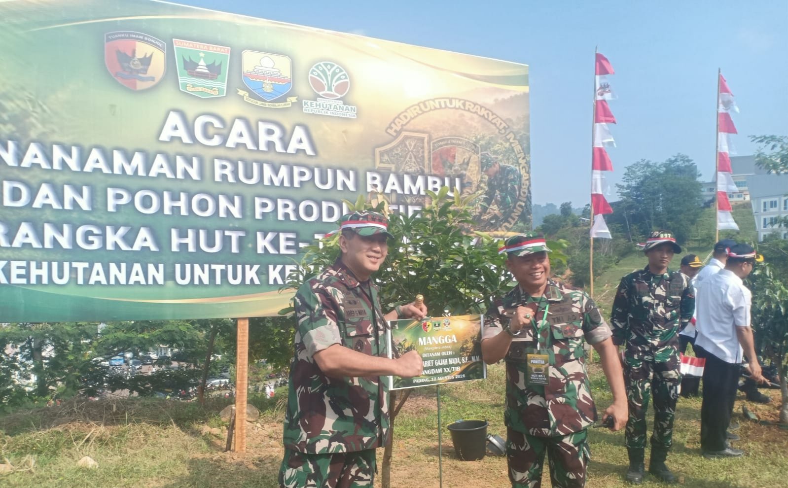 10.000 Pohon Ditanam Serentak di Sumbar, HUT ke-1 Kodam XX/TIB