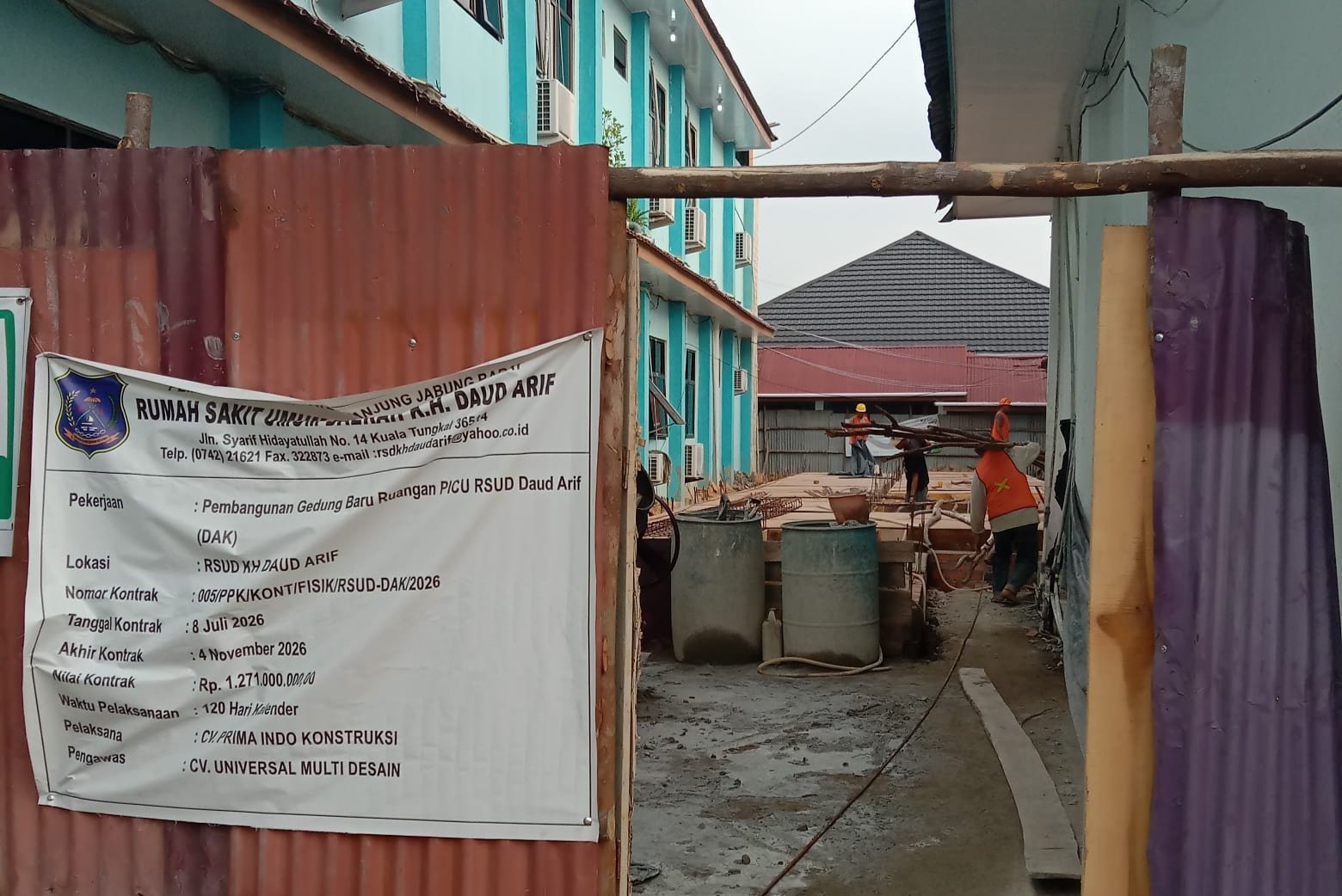 Pembangunan Gedung Baru Ruangan Pediatric Intensive Care Unit (PICU) RSUD K.H. Daud Arif