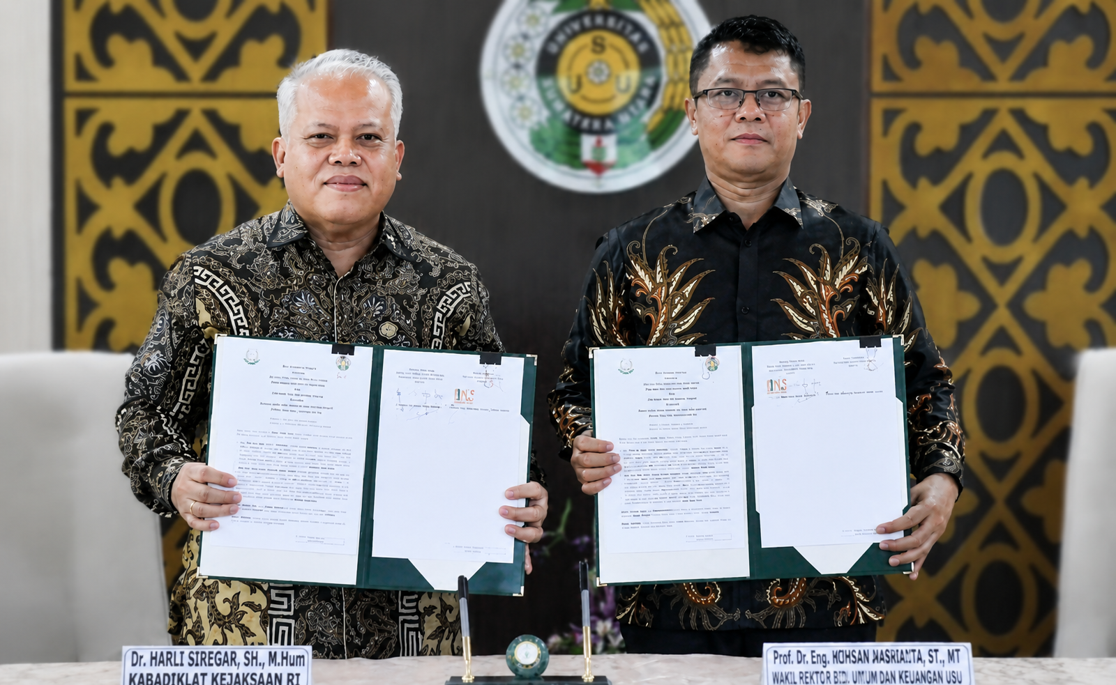Penandatanganan Nota Kesepahaman Badiklat Kejaksaan RI dengan Universitas Sumatera Utara di Kampus USU, Medan.
