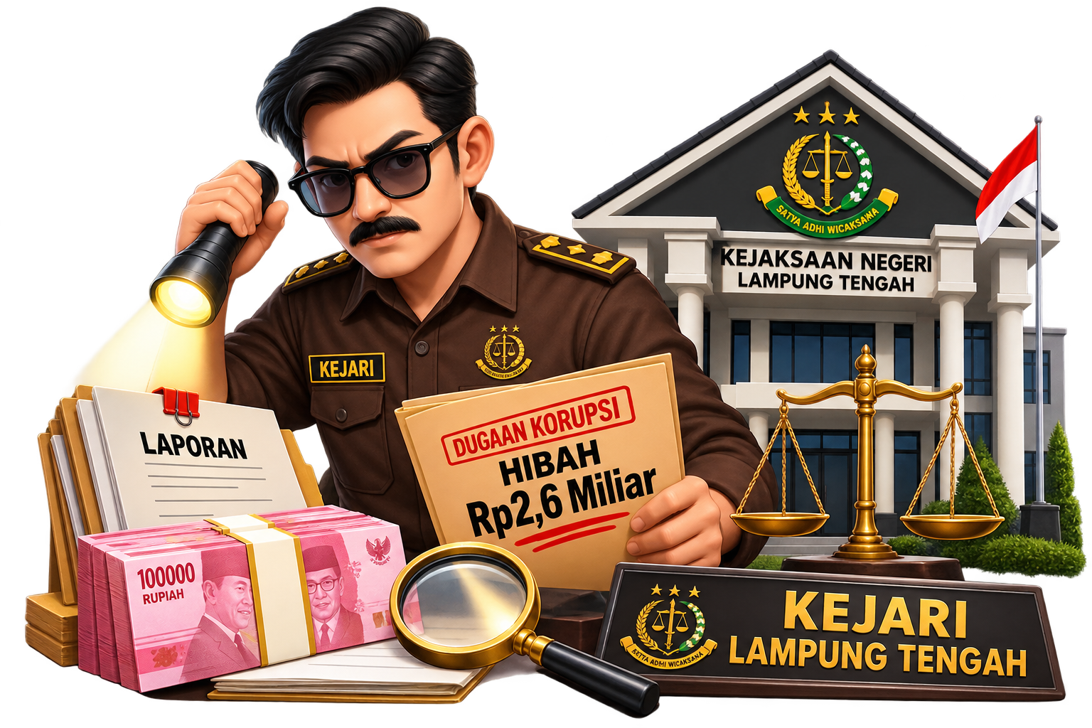 Kejari Lampung Tengah Tangani Laporan Dugaan Korupsi Hibah Rp2,6 Miliar