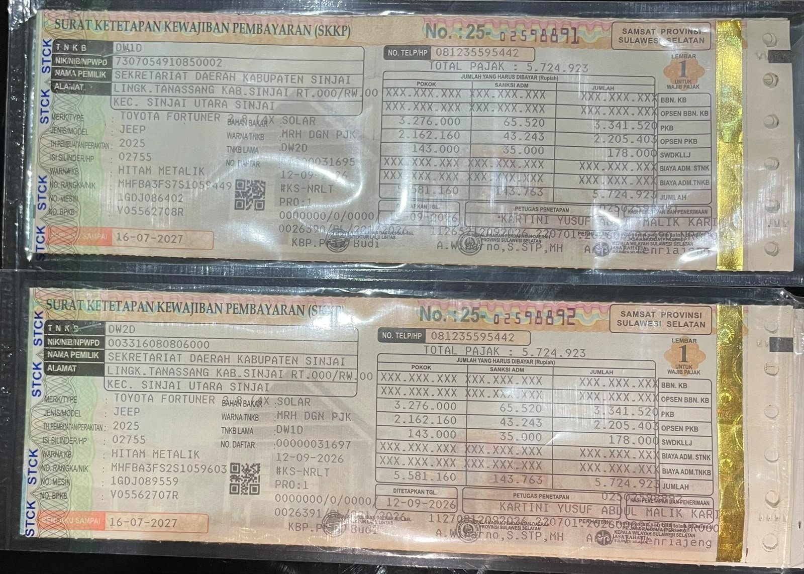 Keterangan tersebut menjadi penjelasan Pemkab Sinjai atas temuan BPK mengenai ketidaksesuaian data identitas kendaraan dengan dokumen STNK