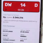 Foto Aplikasi Basul mobile menampilkan status tunggakan pajak mobil Samsat Kabupaten Sinjai.