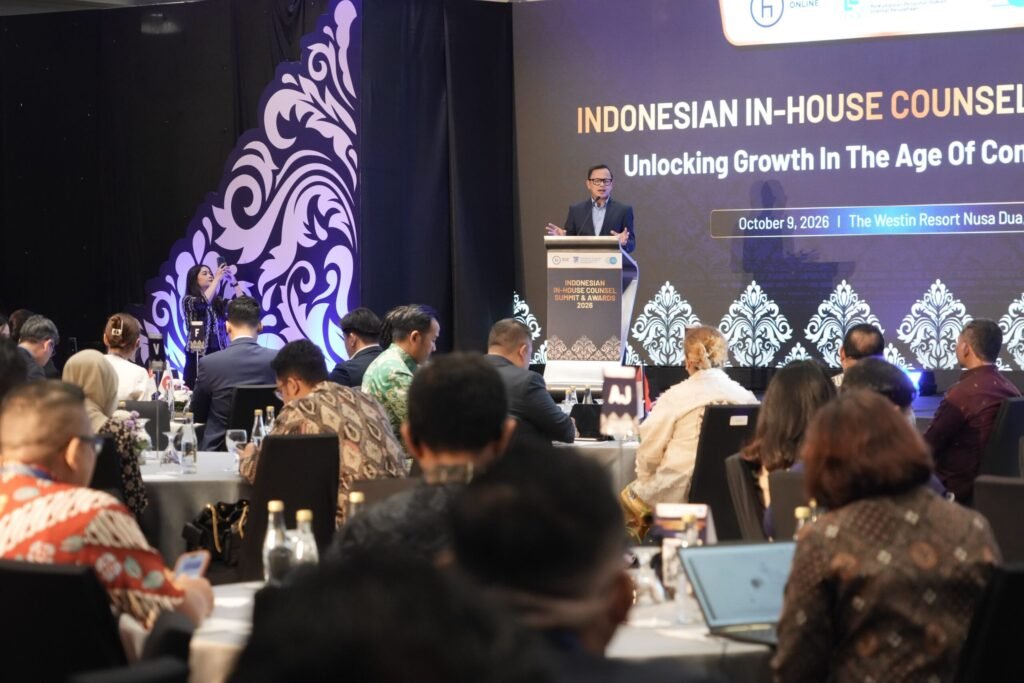 Wakil Menteri Dalam Negeri Bima Arya Sugiarto dalam Indonesia In-House Counsel Summit & Awards 2026 di Bali, Jumat (9/10/2026).
