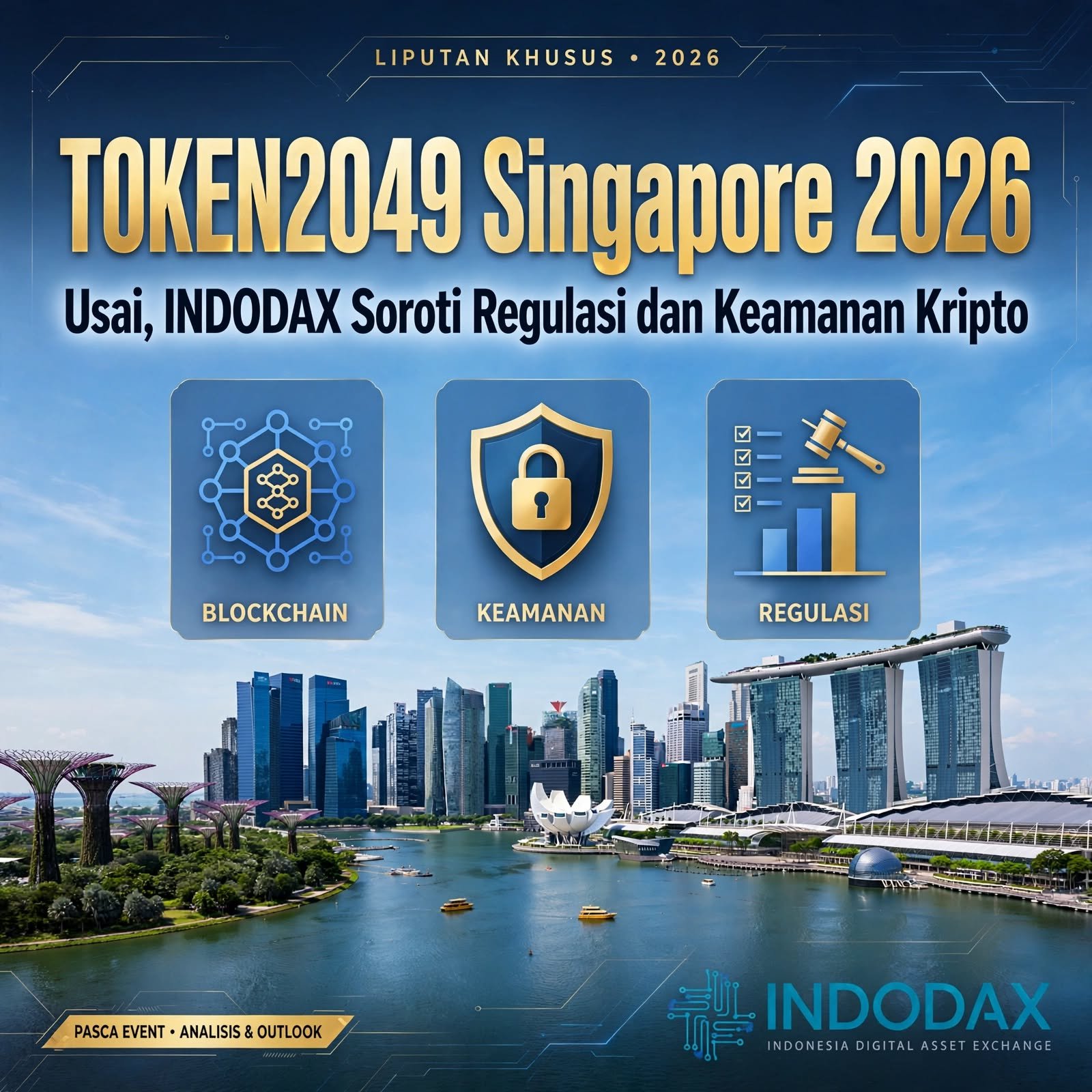 Aloysia menyatakan Forum TOKEN2049 Singapore 2026 di Marina Bay Sands, Singapura, yang membahas perkembangan aset kripto dan teknologi Web3.