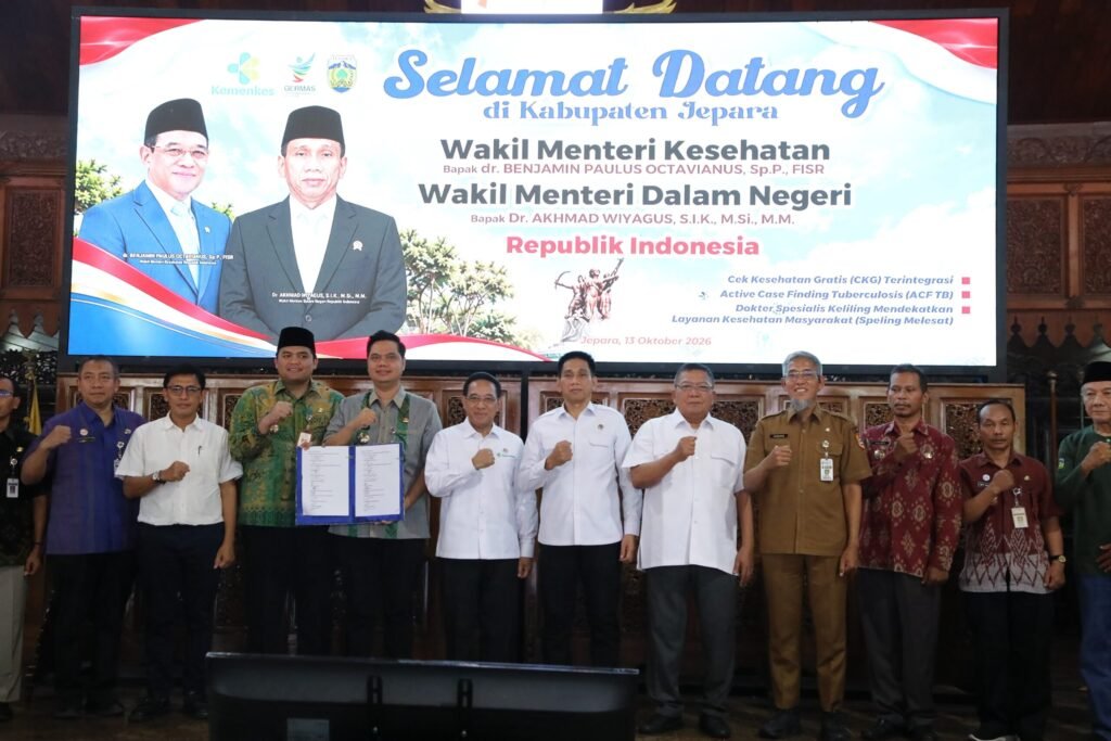 Deklarasi Desa Siaga Tuberkulosis di Pendopo Kabupaten Jepara, Jawa Tengah, Selasa (13/10/2026), menjadi momentum penguatan kolaborasi pemerintah dan partisipasi masyarakat dalam mempercepat penanggulangan TBC.