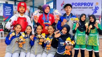 Atlet pelajar SMAN 1 Sawahlunto meraih lima medali emas, tiga perak, dan 13 perunggu pada Porprov XVI Sumatera Barat 2026.