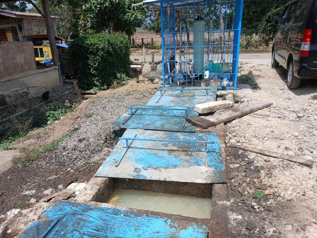Bagian penampungan limbah SPPG Singaserri, Kabupaten Sinjai, saat IPAL dalam proses perbaikan.