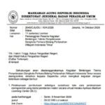 Pemanggilan peserta tercantum dalam Surat Ditjen Badilum Nomor 2640/DJU/DL1.10/X/2026 tertanggal 14 Oktober 2026, yang ditandatangani secara elektronik oleh Direktur Jenderal Badan Peradilan Umum Bambang Myanto.