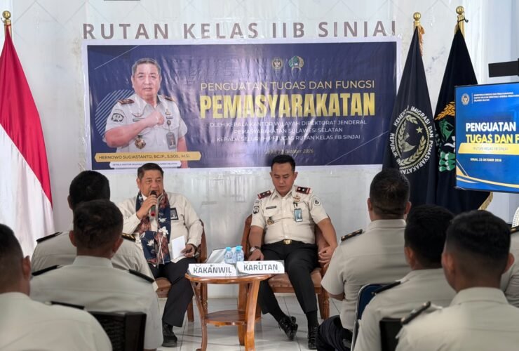 Penguatan integritas dan kedisiplinan petugas Rutan Sinjai dalam kunjungan Kanwil Ditjenpas Sulawesi Selatan.