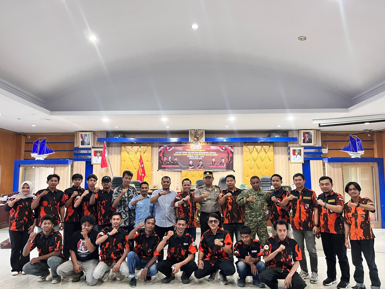 Pelantikan pengurus SAPMA Pemuda Pancasila Bulukumba periode 2026–2029 di Kantor Bupati Bulukumba.