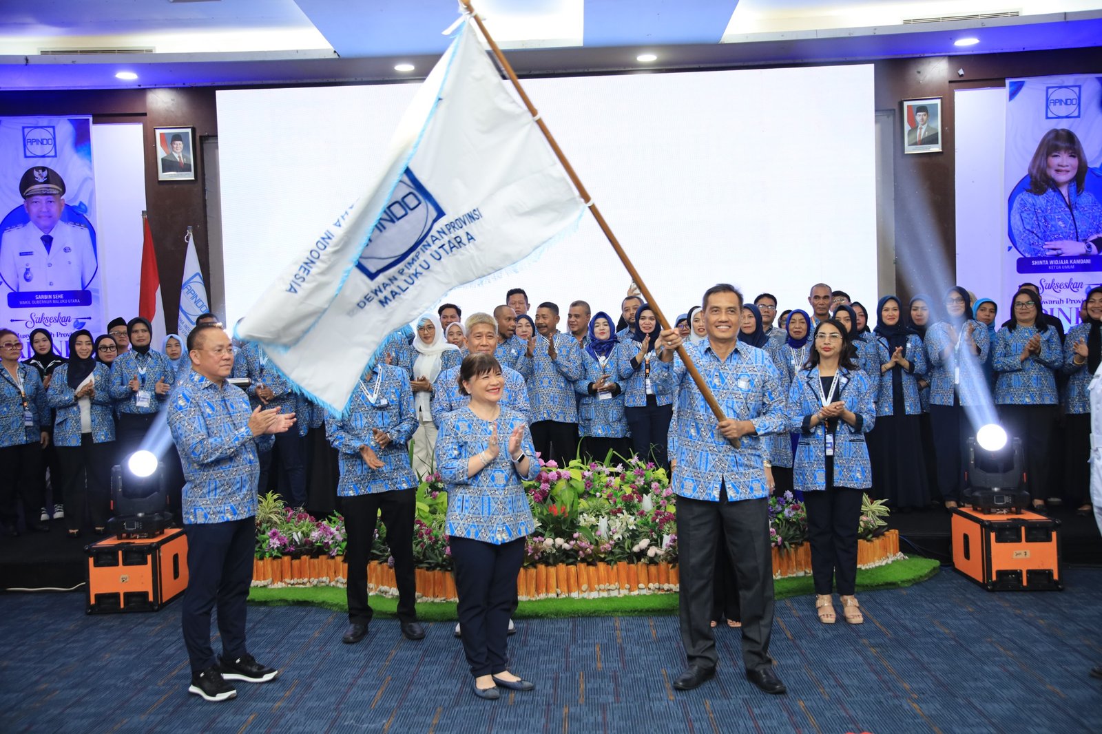 Pelantikan pengurus DPP APINDO Maluku Utara periode 2026–2031 di Hotel Muara Ternate pada 25 Oktober 2026.
