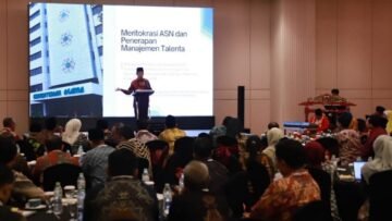 Menteri Agama Nasaruddin Umar saat membuka rapat koordinasi implementasi Manajemen Talenta ASN di Jakarta.