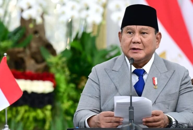 Presiden Prabowo Subianto saat menerima kunjungan kenegaraan Presiden Mesir Abdel Fattah El-Sisi di Jakarta, Minggu (11/10/2026).