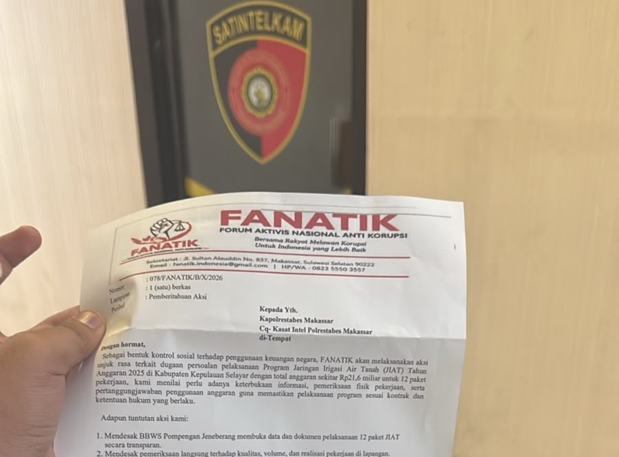 Menyoal 12 Paket JIAT BWS, FANATIK Nyatakan Aksi di Polda Sulsel