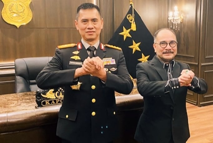Firman Jaya Daeli bertemu Kapolda Metro Jaya Dadang Hartanto di Gedung Promoter Polda Metro Jaya, Jakarta, Kamis (15/10/2026).