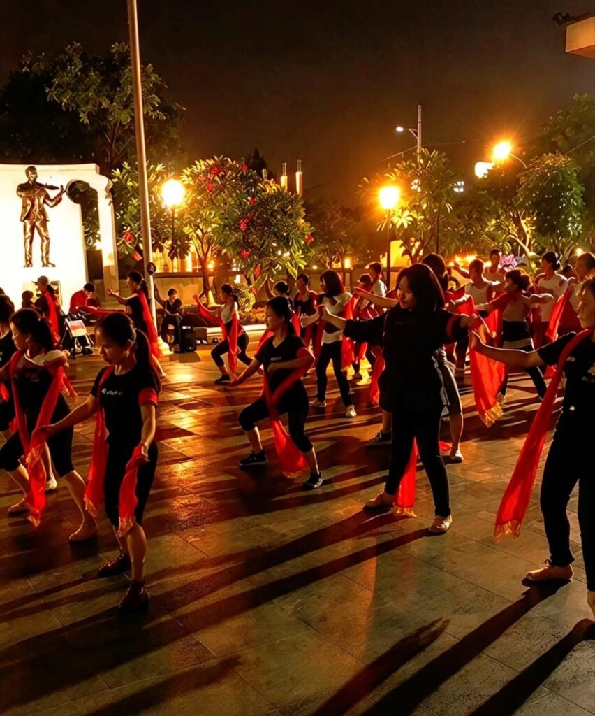 Generasi Alpha dari Perguruan Seni Budaya Kampoeng Ilmu (PSBKI) menyajikan Tari Remo kolosal dalam acara Meruwat Indonesia di makam WR Soepratman, Surabaya, Rabu (28/10/2026).