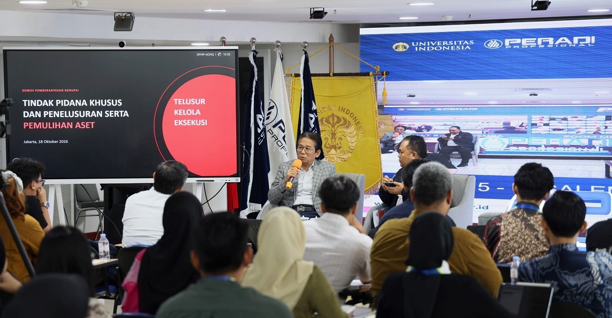 Wakil Ketua KPK Johanis Tanak saat memberikan materi dalam Pendidikan Khusus Profesi Advokat Profesional Angkatan I Tahun 2026.