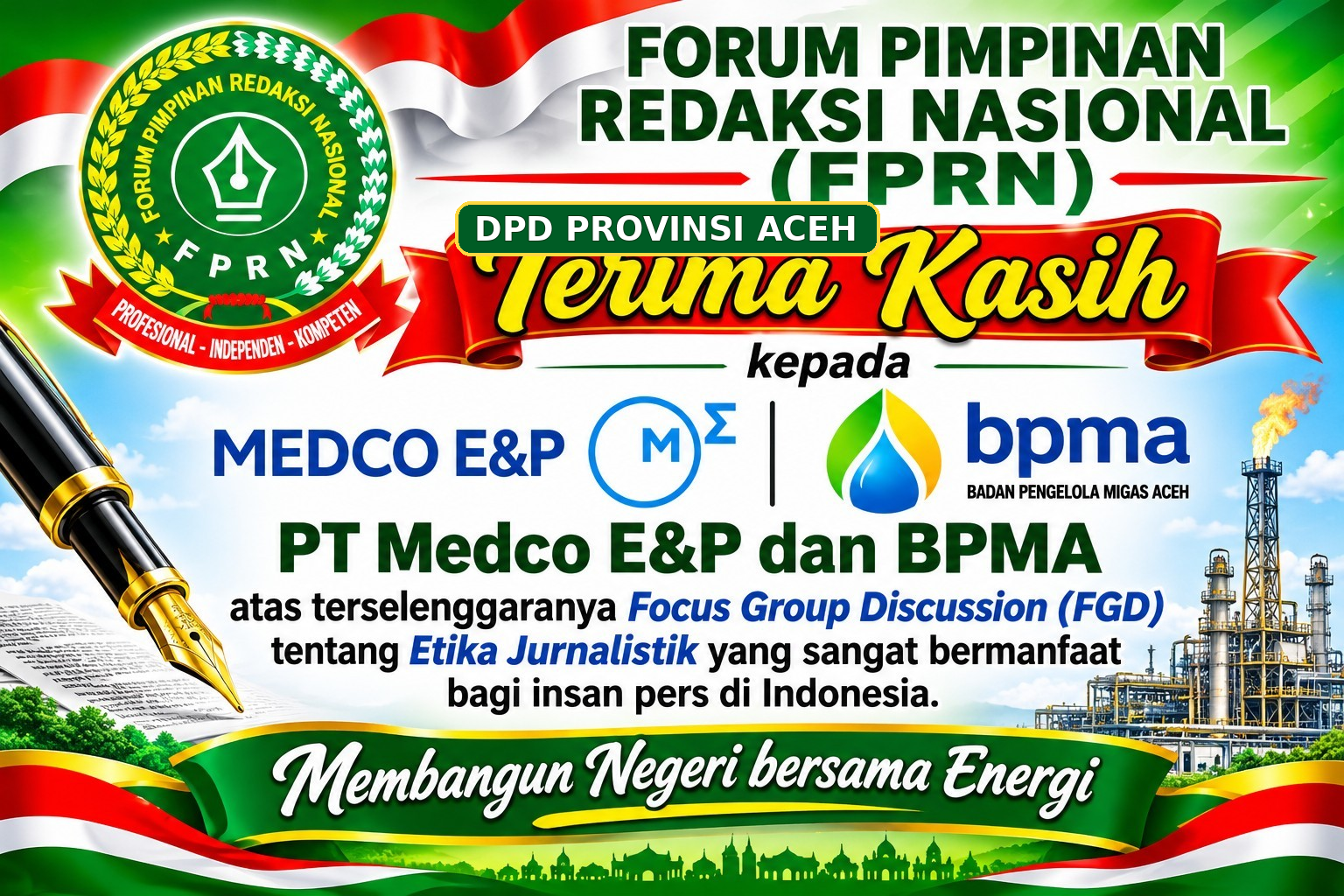 Medco E&P dan BPMA Gelar FGD Terkait Etikat Jurnalistik, FPRN Aceh Beri Apresiasi